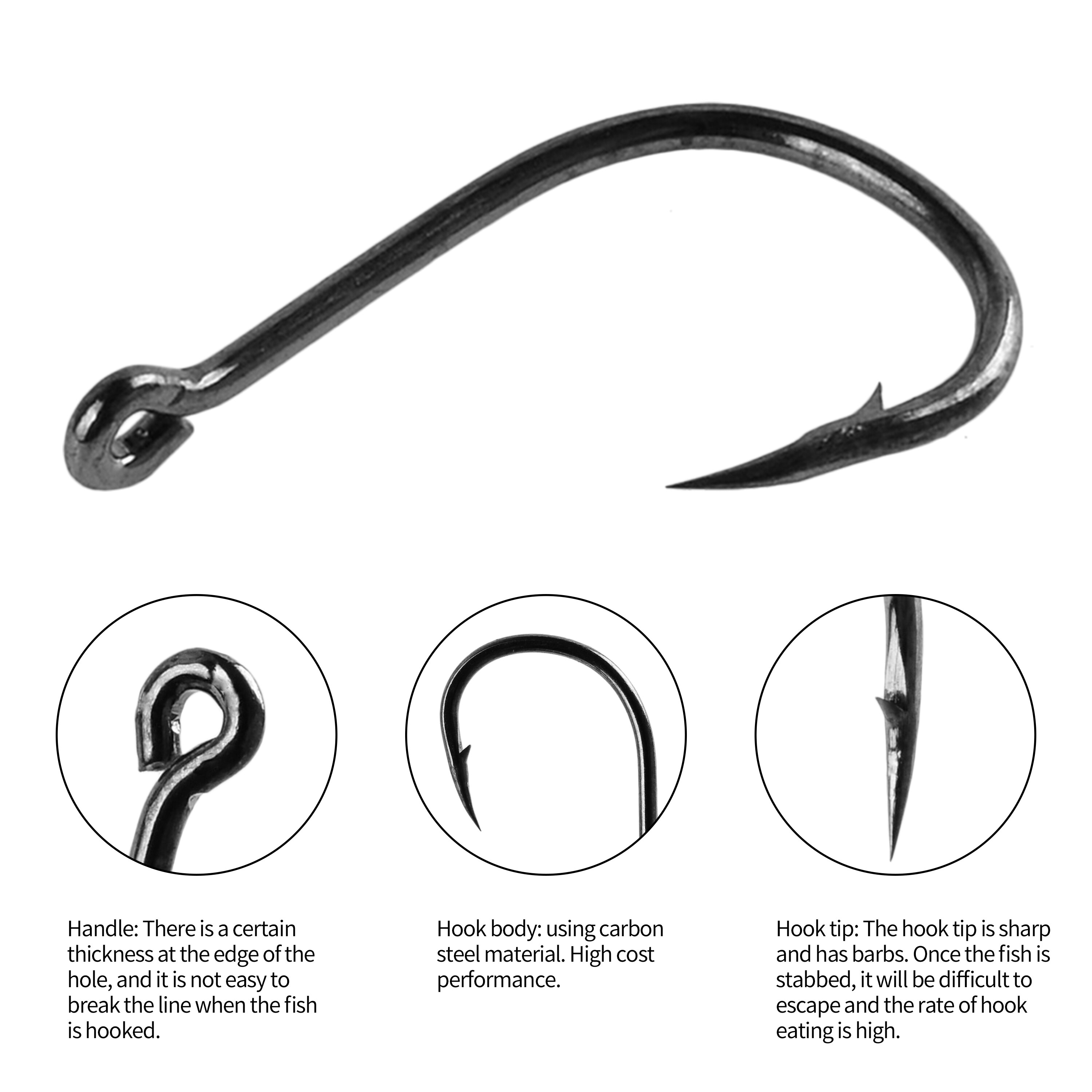 New 100Pcs Fishing Hooks Set C - Fishing Hook Circle のレビューと価格