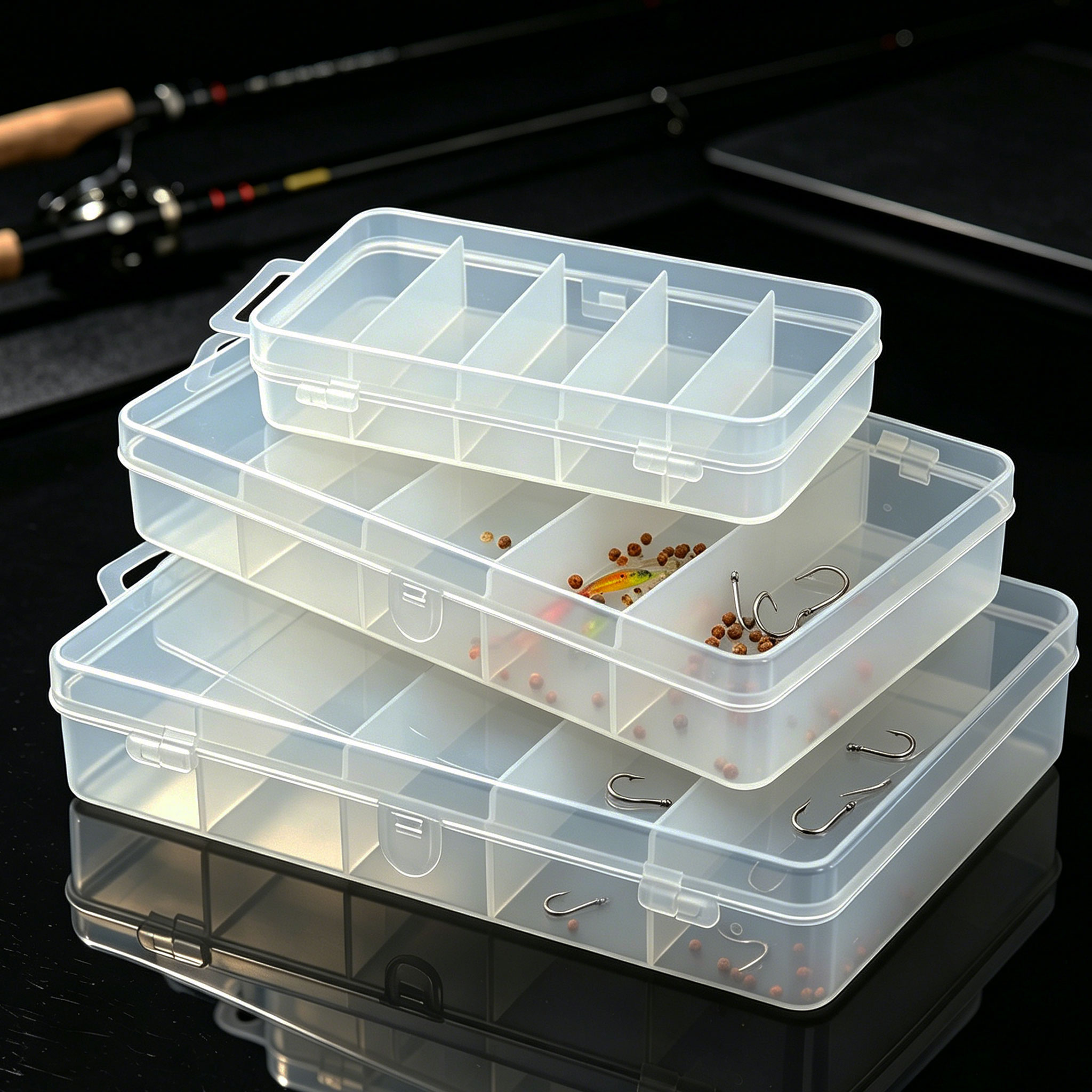 1/3pcs 3 Sizes of Plastic Fish - Fishing Hook Box のレビューと価格