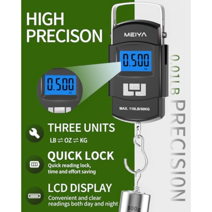 Fish Scale 110lb/50kg Digital  - Fishing Hook Stainless Steel のレビューと価格