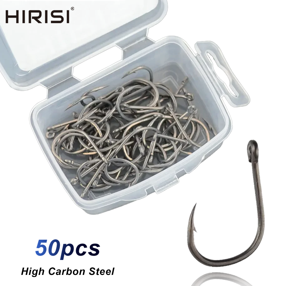 Hirisi 50pcs Barbed  Coated Ca - Fishing Hook Assortment のレビューと価格