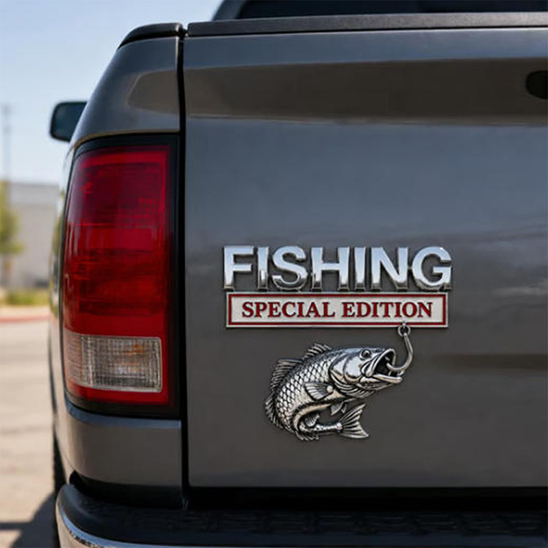 Chrome Fishing Car Badge Metal - Fishing Hook のレビューと価格