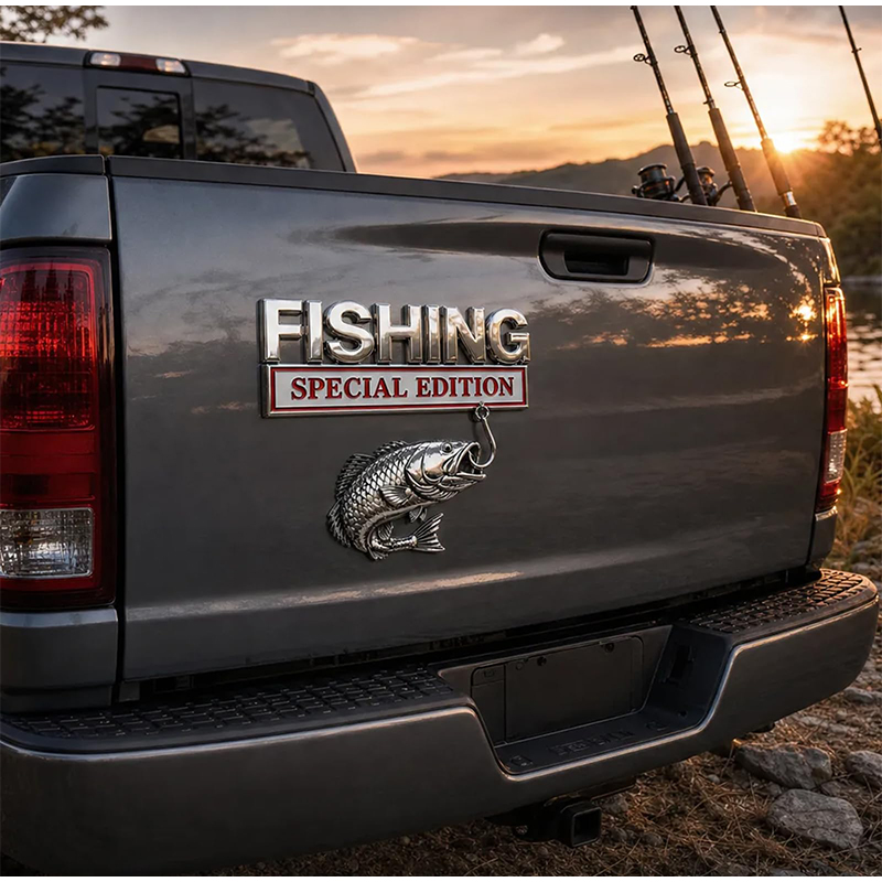 Chrome Fishing Car Badge Metal - Fishing Hook のレビューと価格