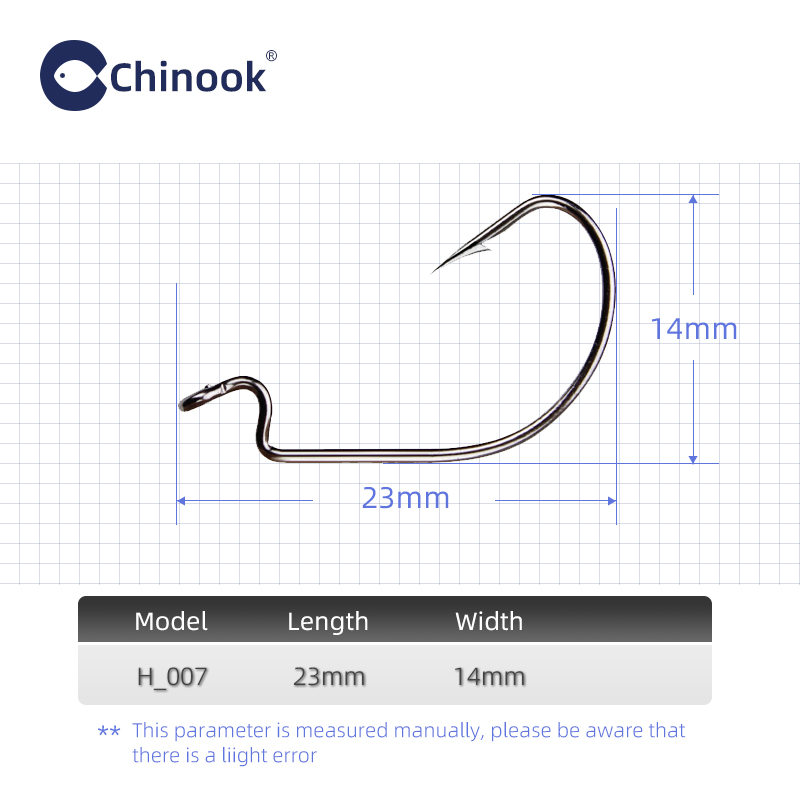 Chinook 20pcs Wide worm Texan  - Fishing Hook Offset のレビューと価格
