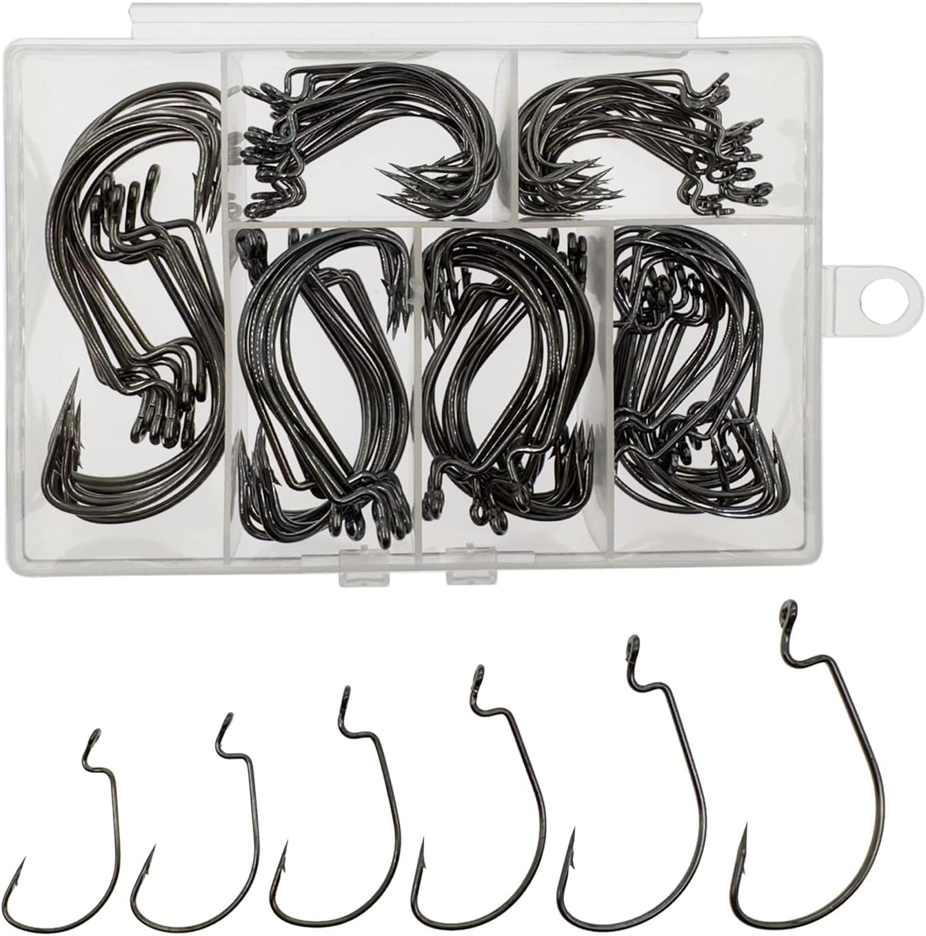 110pcs Bass Fishing Hooks Set, - Fishing Hook Offset のレビューと価格