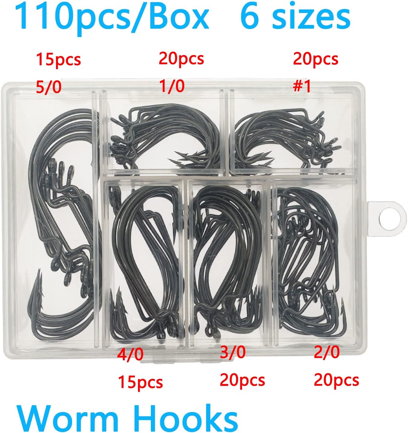 110pcs Bass Fishing Hooks Set, - Fishing Hook Offset のレビューと価格