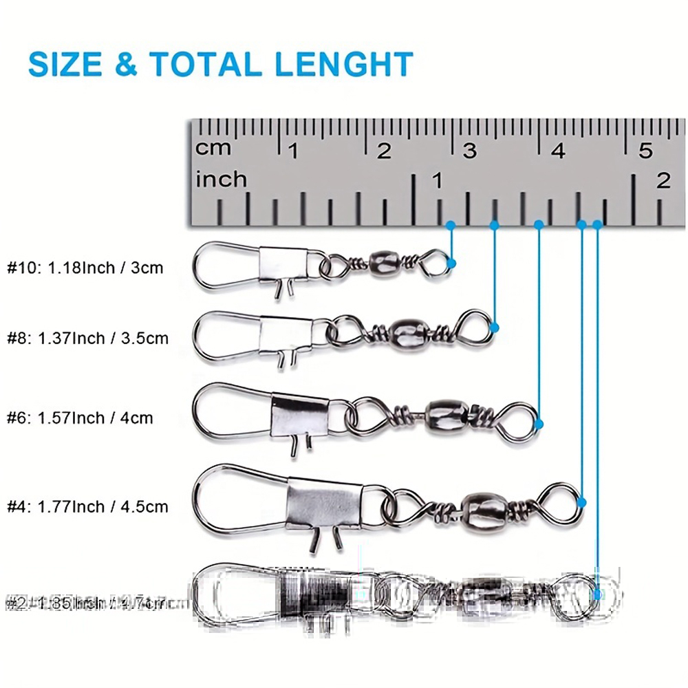 100Pcs/Lot 4#6#8#10#12# Swivel - Fishing Hook Stainless Steel のレビューと価格