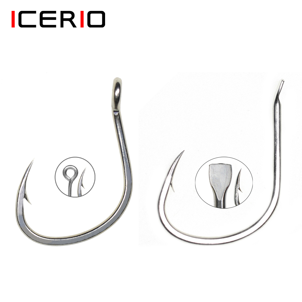 ICERIO 10PCS Matte Tin Coating - Fishing Hook Offset のレビューと価格