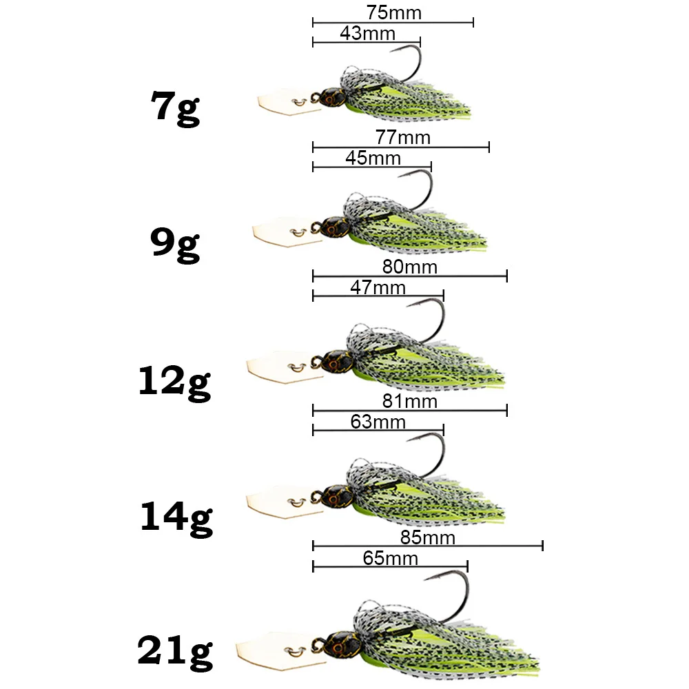 Spinner Bait 7g/9g/12g/14g/21g - Fishing Hook Weedless のレビューと価格