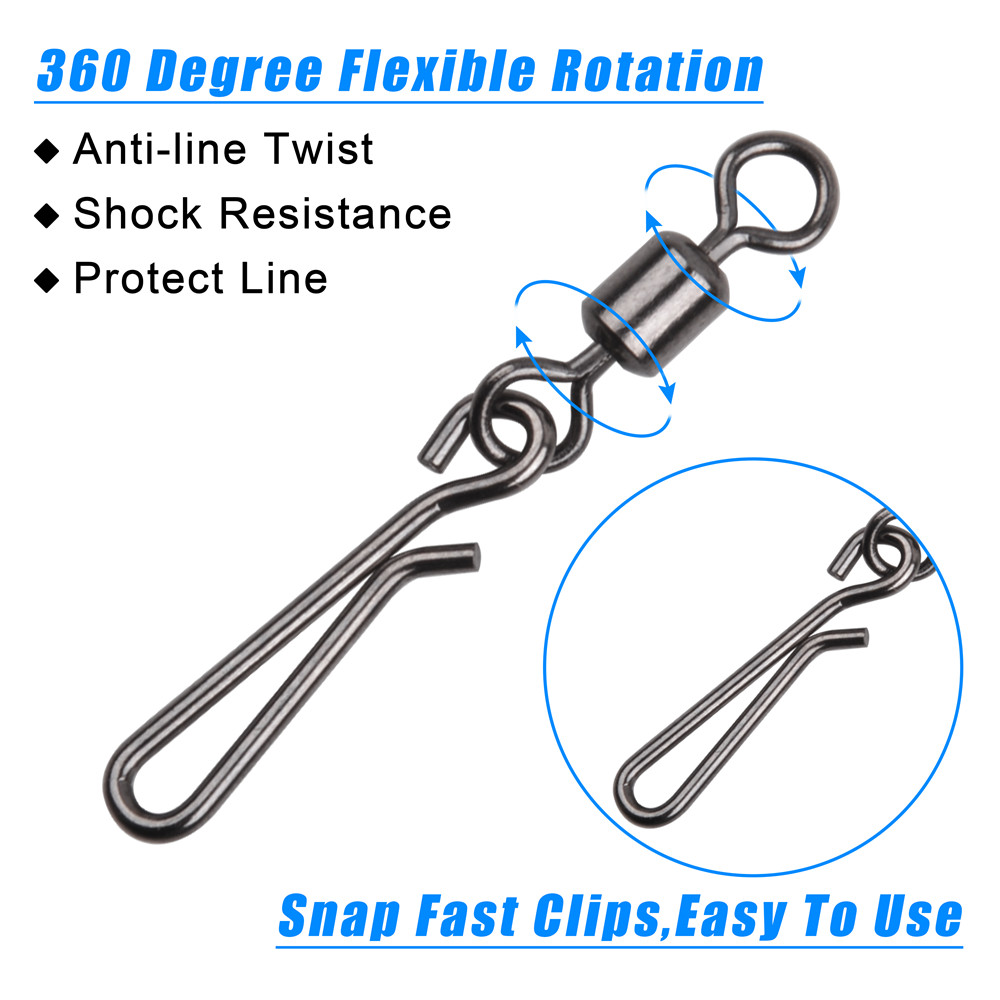 30Pcs swivels and snap for fis - Fishing Hook Stainless Steel のレビューと価格