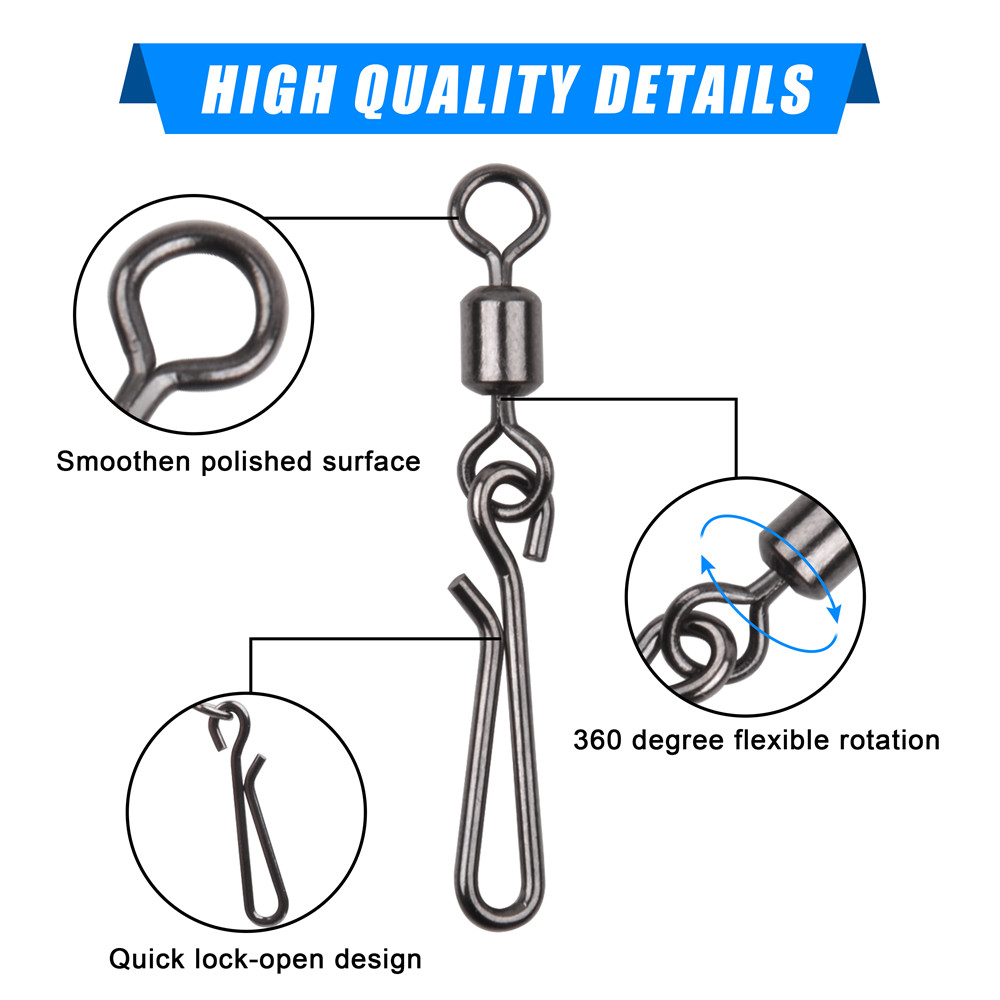 30Pcs swivels and snap for fis - Fishing Hook Stainless Steel のレビューと価格