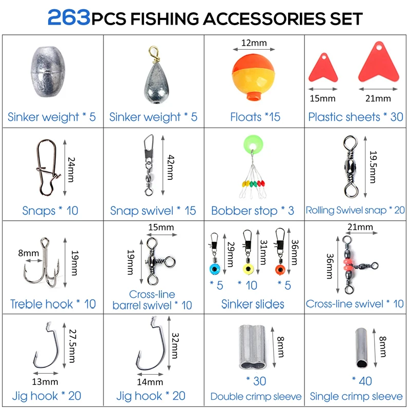 263pcs Outdoor Fishing Accesso - Fishing Hook Jig のレビューと価格