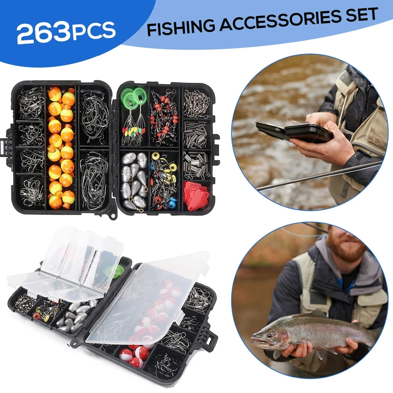 263pcs Outdoor Fishing Accesso - Fishing Hook Jig のレビューと価格
