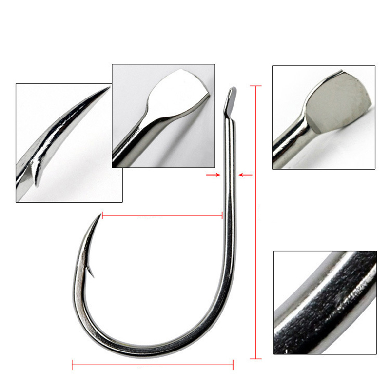100pcs/Lot 7 Size Barbed Fishi - Fishing Hook Circle のレビューと価格