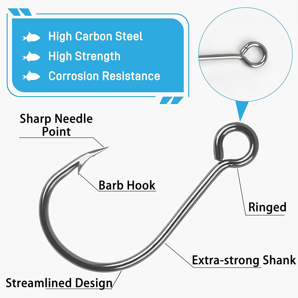 70Pcs Fishing Inline Single Ho - Fishing Hook Circle のレビューと価格