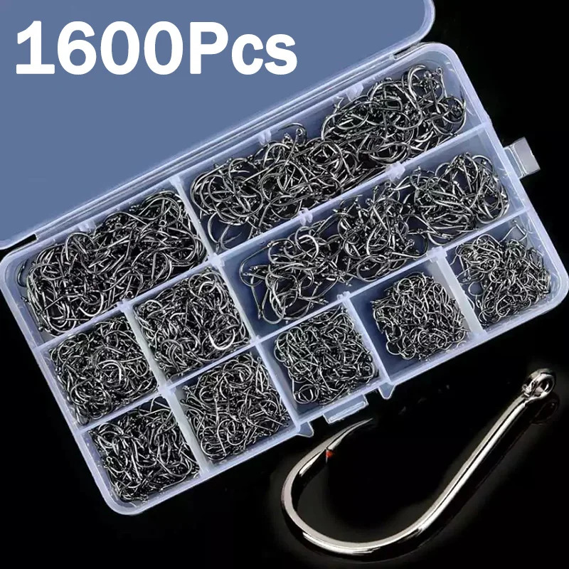 50-1600Pcs/BoxFishing Hooks Ca - Fishing Hook Assortment のレビューと価格