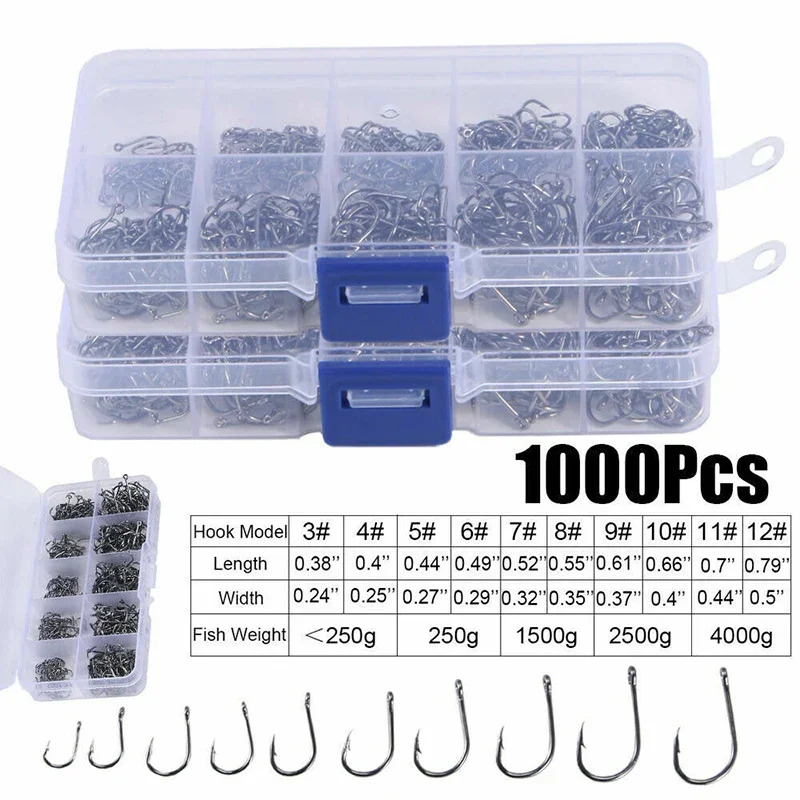 50-1600Pcs/BoxFishing Hooks Ca - Fishing Hook Assortment のレビューと価格
