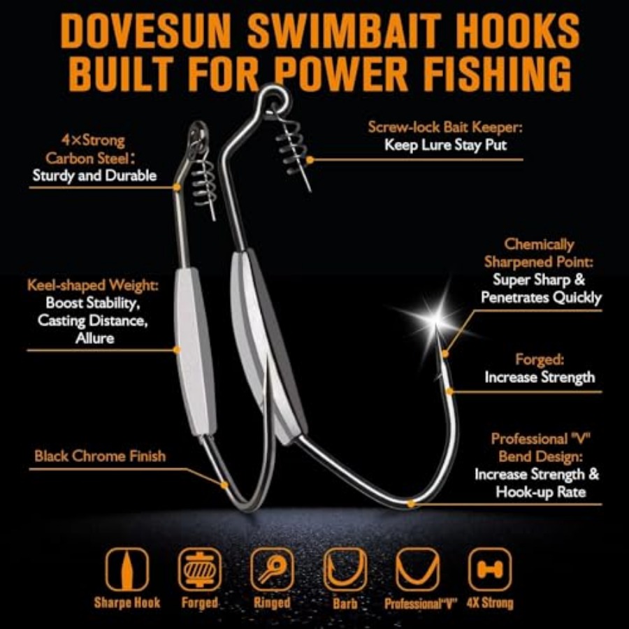 12PCS/44PCS Weighted Swimbait  - Fishing Hook Weedless のレビューと価格
