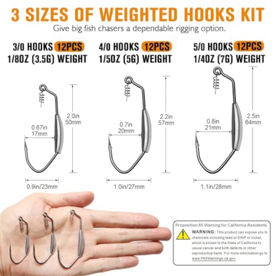 12PCS/44PCS Weighted Swimbait  - Fishing Hook Weedless のレビューと価格