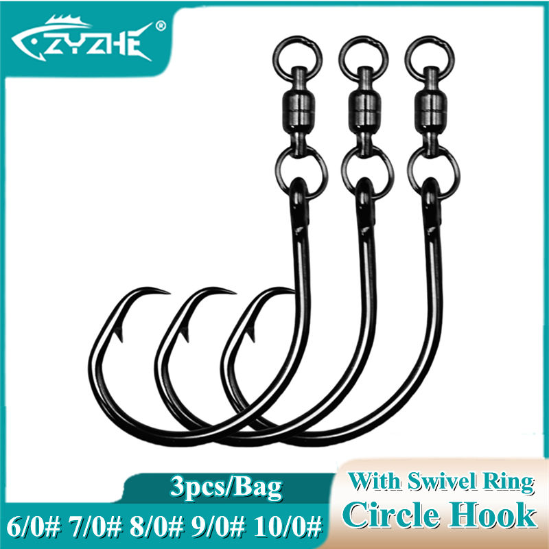 ZYZHE 3/6/9pcs Circle Hooks Wi - Fishing Hook Offset のレビューと価格