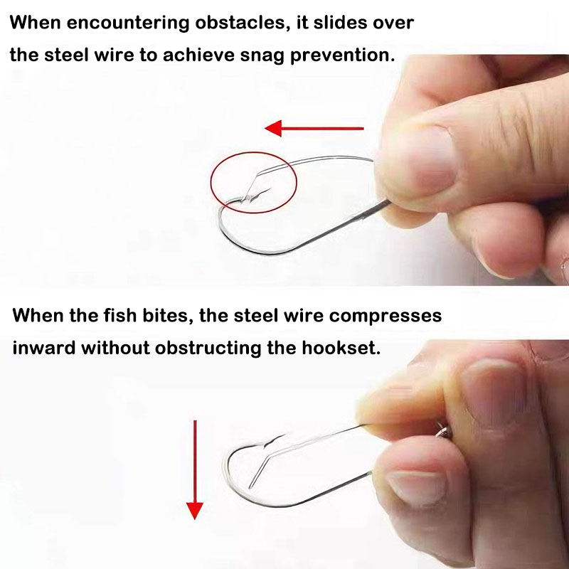 20/40Pcs Weedless Offset Worm  - Fishing Hook Weedless のレビューと価格
