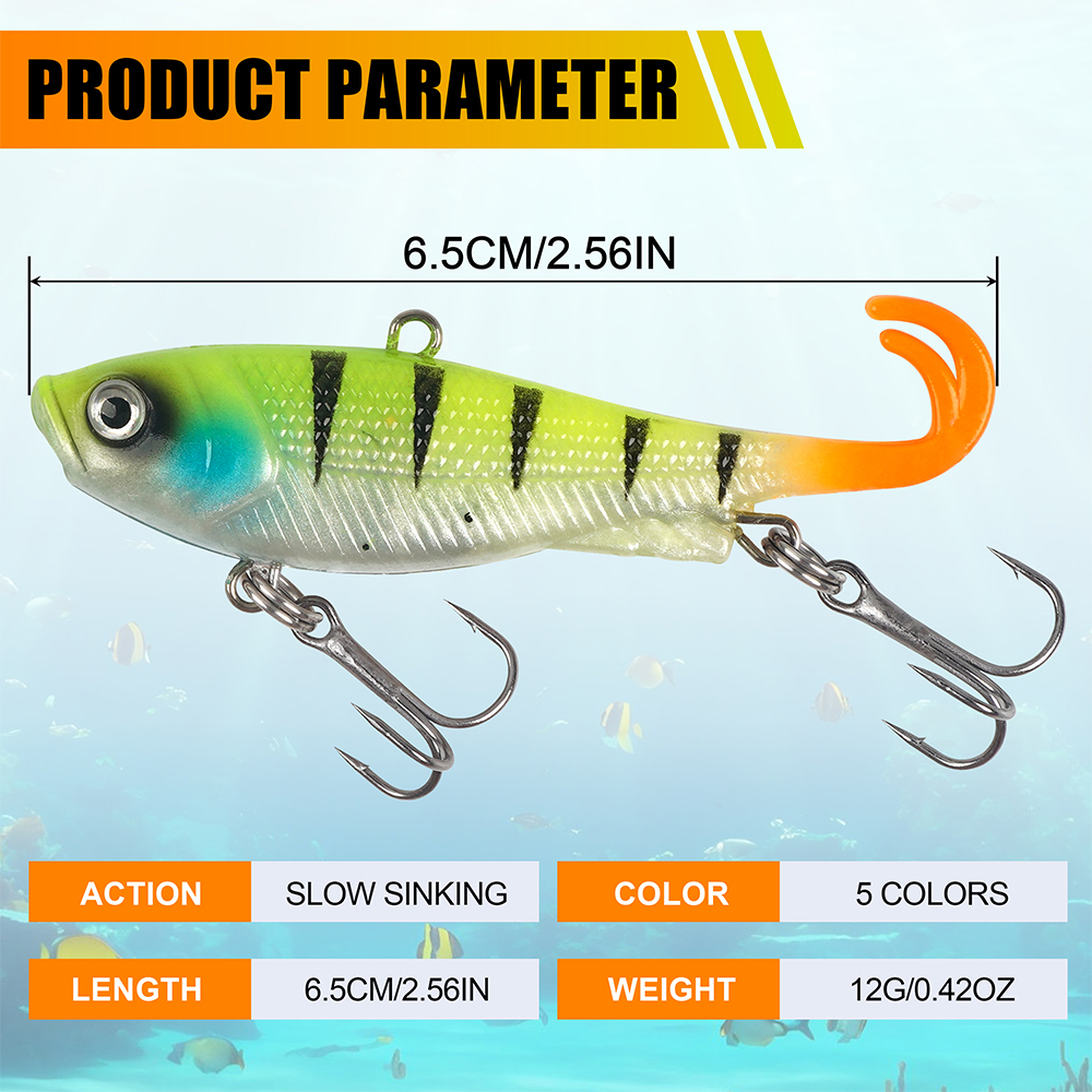 10Pcs/5Pcs Soft Fishing Lures  - Fishing Hook Treble のレビューと価格