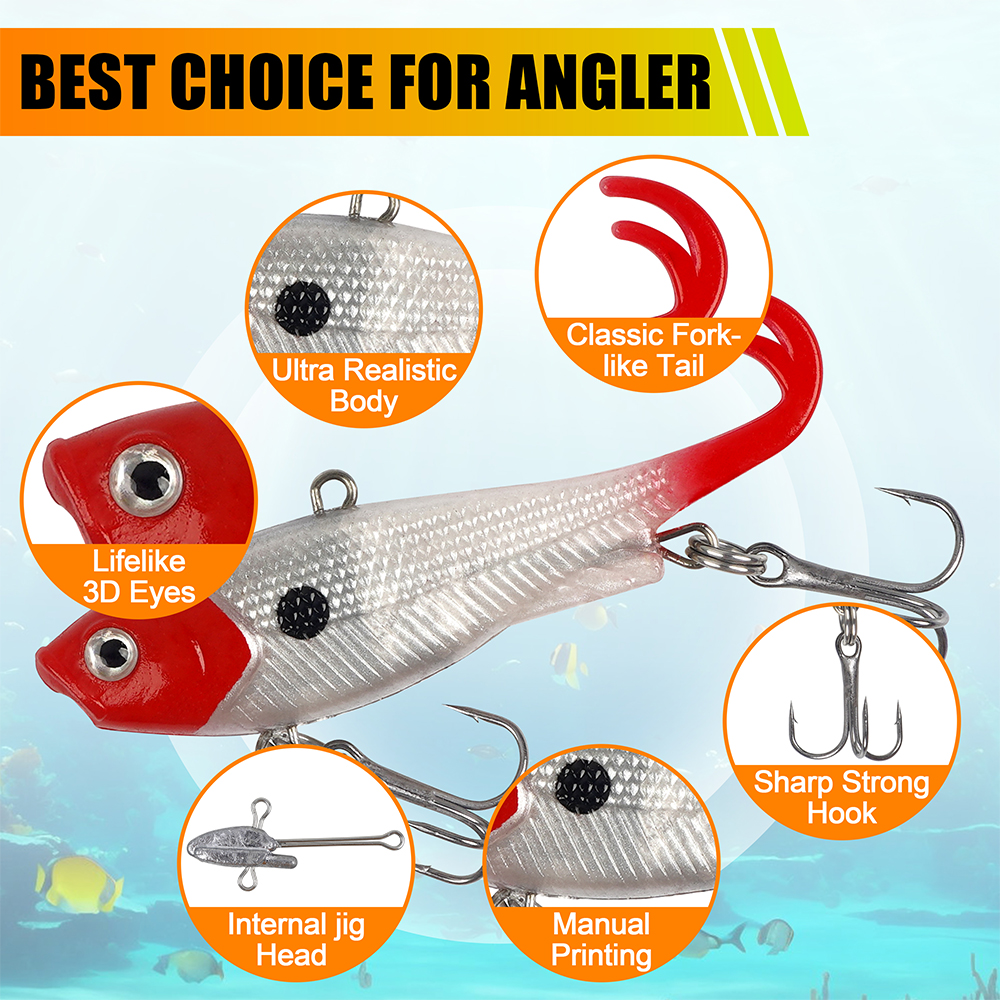 10Pcs/5Pcs Soft Fishing Lures  - Fishing Hook Treble のレビューと価格
