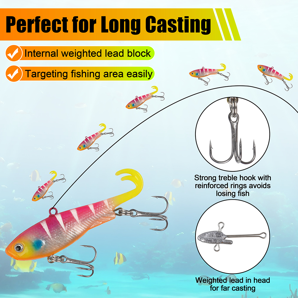 10Pcs/5Pcs Soft Fishing Lures  - Fishing Hook Treble のレビューと価格