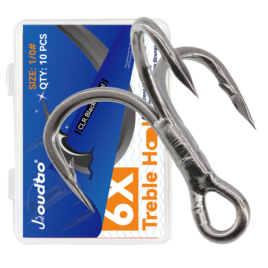 6X Fishing Treble Hooks Black  - Fishing Hook Offset のレビューと価格