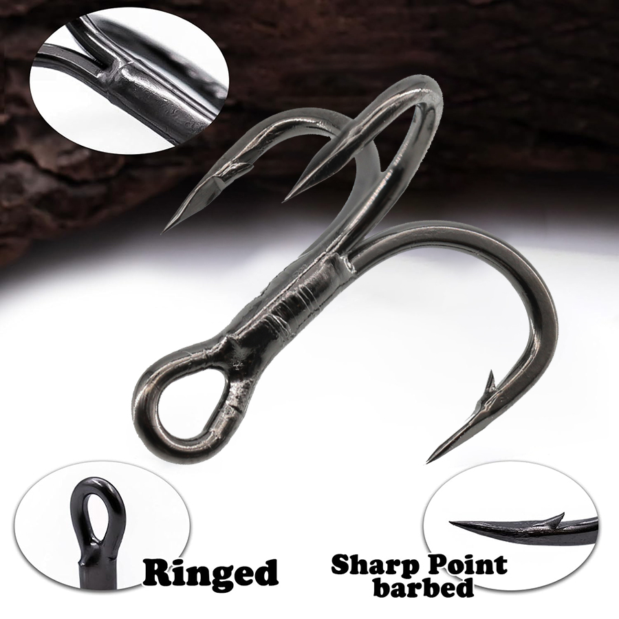 6X Fishing Treble Hooks Black  - Fishing Hook Offset のレビューと価格