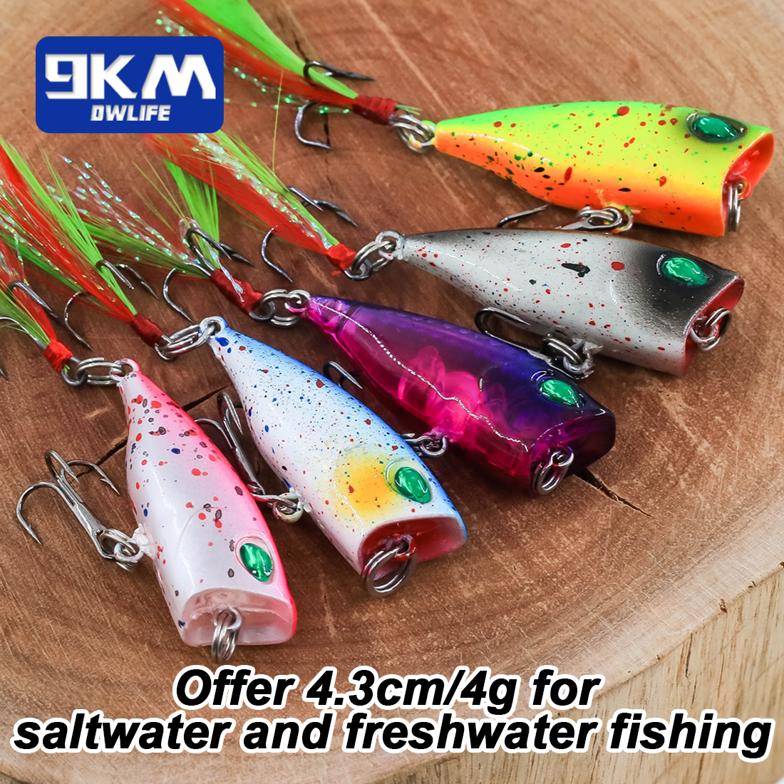 Minnow Lures Popper Set Crankb - Fishing Hook Treble のレビューと価格